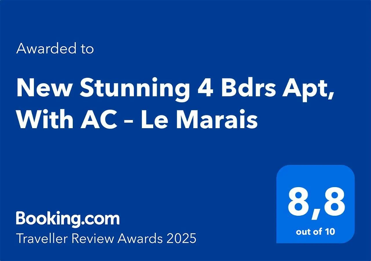 New Stunning 4 Bdrs Apt, With Ac - Le Marais Apartment